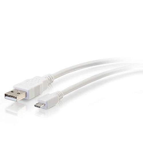 C2G USB Cable, Micro USB Cable, USB 2.0 Cable, USB A to B Cable, 1 Foot (0.3 Meters), White, Cables to Go 27441