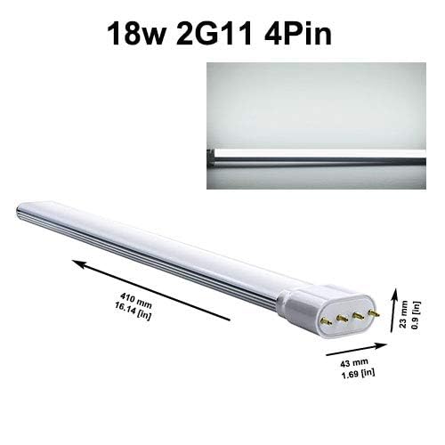 JQslight 2G11 4 Pin Base LED Light Bulb, 2G11 LED Plug and Play 2G11 LED Tube 36W CFL/Compact Fluorescent Lighting Garages Light Horizontal Plug