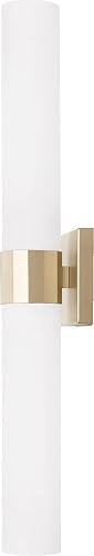 Capital Lighting 646221SF Sutton Transitional Minimalistic Soft White Glass Wall Sconce Bath Vanity Bar, 2-Light 200 Total Watts, 29" H x 5" W, Soft