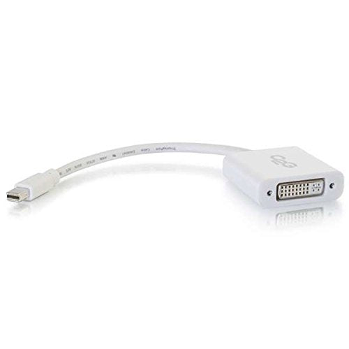 C2G Legrand Mini DisplayPort Adapter, Active, Male to Female Displayport Adapter, White DisplayPort to DVI Adapter, 8 Inch Adapter Converter, 1 Count