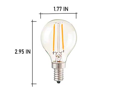 CTKcom 2W G45/G14 Candelabra LED Bulbs Dimmable(4 Pack)- E14 Base Vintage Edison LED Bulb 20W Equivalent 2700K Warm White Lamp for Home,Pendant
