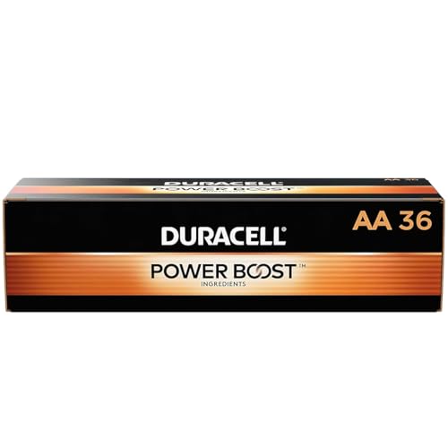 Duracell MN15P36 Standard Battery, AA, Alkaline, PK36 Lighting, 36 Count (Pack of 1), Black