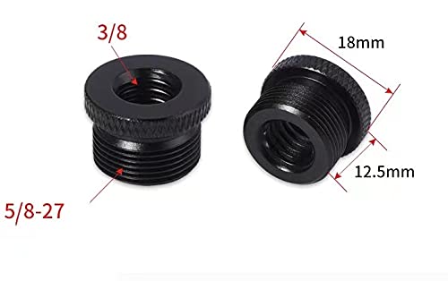 MxTong Mic Stand Adapter 3/8 Female to 5/8 Male Screw Adapter Knurled Thread Adapter for Microphone Stand Mount