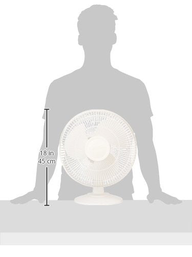 Lasko 12" Oscillating Table Fan for Home, Offices, Bedrooms, Living Rooms, 3-Speeds, Widespread Oscillation, Tilt-Back Fan Head, Portable, White, 2012