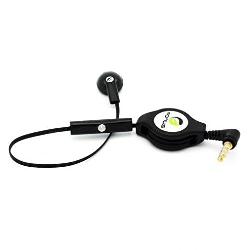 Retractable Mono Earphone for Galaxy A10e, Headphone 3.5mm w Mic Headset Handsfree Earbud Earpiece Microphone Compatible with Samsung Galaxy A10e