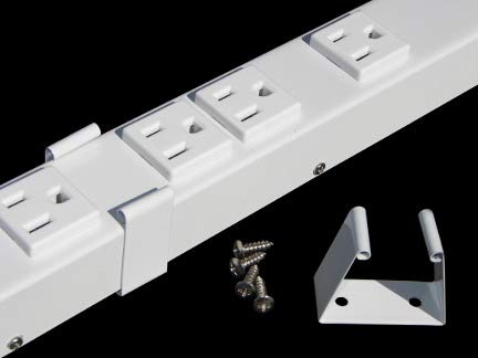 20” Hardwired Power Strip (NO Power Cord), 6 Vertical Outlets (NOT Tamper Resistant), with Ears (with mounting tabs on Both Ends), 15A (NOT a 20 Amp
