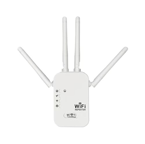 Wireless WiFi Signal Booster Amplifier, 1200Mbps Four-Antenna Repeater, Suitable for Home and Office WiFi Through-Wall Wireless Internet Network