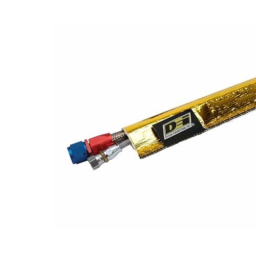 Design Engineering Heat Sheath Gold™ - 2-1/4" I.D. x 36" High-Temperature Line Sleeving | Reflects Radiant Heat up to 800°F