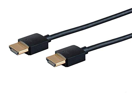 Monoprice 4K Certified Premium High Speed Slim HDMI Cable - 4K60Hz, 18Gbps, HDR, 2ft, Black