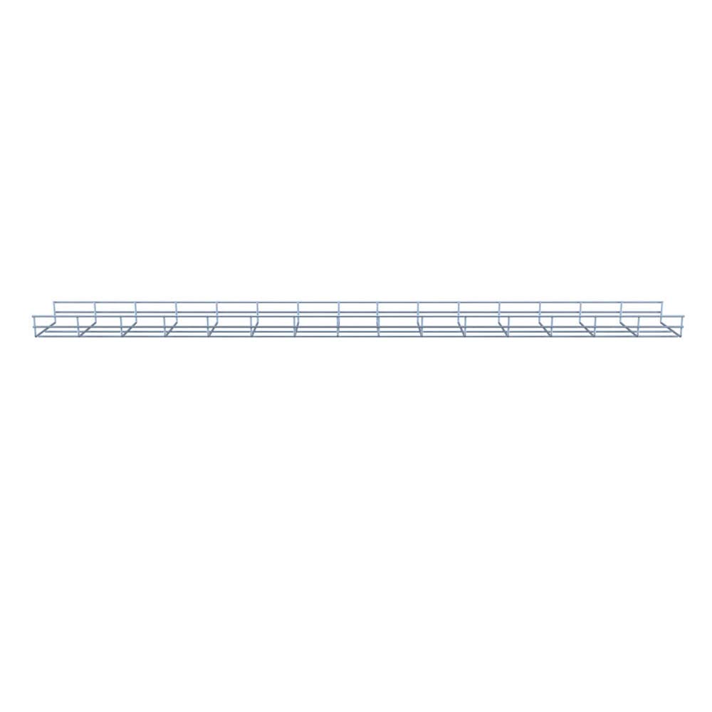 Wire Mesh Cable Tray, Electro Zinc Plated, Silver Steel, 1.97 x 5.91 x 59.06 inch, 2-Pack