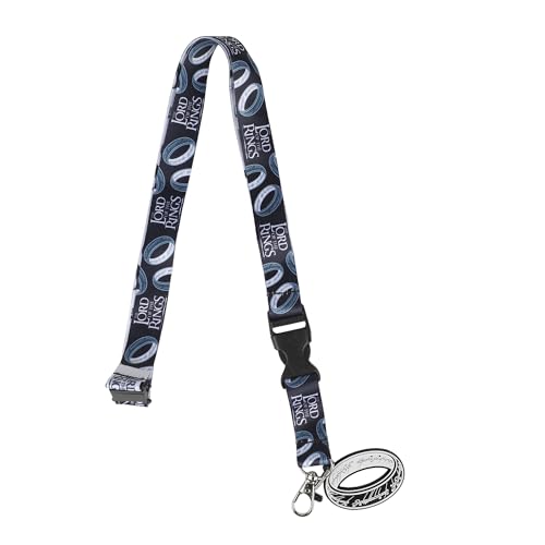 Bioworld Lord Of The Rings The One Ring 22" Black & White Lanyard WIth ID Sleeve