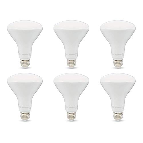 Amazon Basics BR30 LED Light Bulbs, 65W Equivalent, 11W Energy Efficient, E26 Standard Base, Soft White 2700K, Dimmable, 10,000 Hour Lifetime, 6-Pack