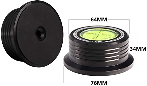 50/ 60Hz Turntable Disc Stabilizer Bubble Level Speed Detection LP Disc Record Stabilizer Clamp Fit with Most of Existing LP Turntable(Black)
