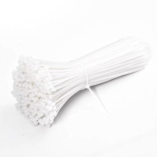 500PCS 8 inch zip ties clear, 40lb Strength, width 0.14 inches ?UV Resistant Strong Nylon Cable Ties,Nylon Cable Wire Ties,Heavy Duty White,
