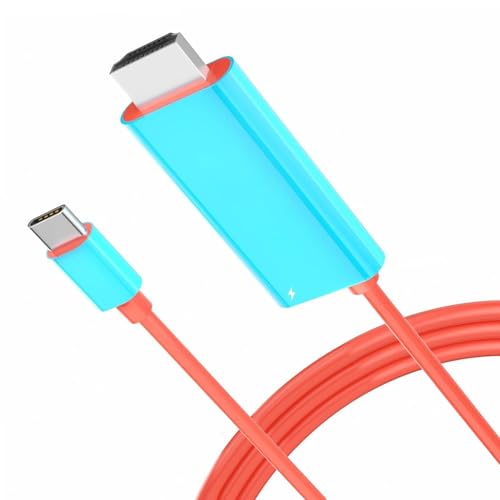 Juseisin 2M Charger Cable Compatible with Switch & Switch OLED, USB C to HDMI, 4K TV Adapter Cord with 100W PD Charging Port, Portable Dock