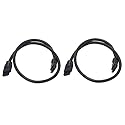 OKGear 18 Inch Black SATA 3.0 III 6 GB/s Round SSD/HDD Data Cable 180 Degree to 180 Degree with Metal Latch (2-Pack)