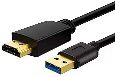 Jofnaylr USB to HDMI Adapter Cable 6.6FT, USB to HDMI Cable Male to Male Full 1080P HD Display Cable Audio Video Converter Cord for PC/Laptop