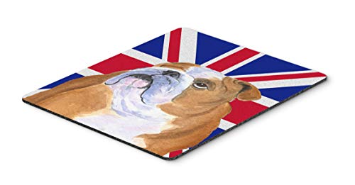 Caroline's Treasures SS4933MP English Bulldog with English Union Jack British Flag Mouse Pad, Hot Pad or Trivet for Home Office Gaming Working