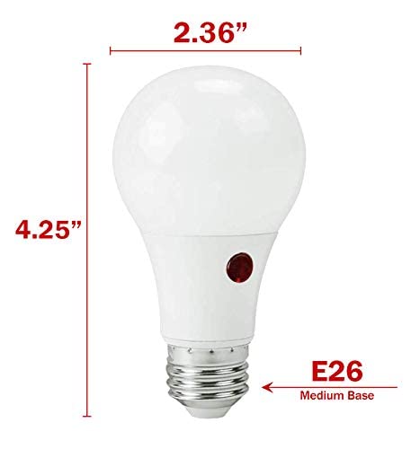 Ciata LED Dusk-to-Dawn Lamp A19 Frosted Light Bulb: 800-Lumen, 2700-Kelvin, 9-Watt (60-Watt Equivalent), E26 Medium Screw Base, Soft White (6 Pack)