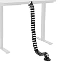 VIVO No Drill Clamp-on Desk Vertebrae Cable Management Kit, Adjustable Quad Entry Flexible Cord Organizer for Home Office, Black, DESK-AC01P-B