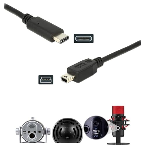 USB C Type C Cable Cord Wire for Blue Yeti Black Out, Blue Snowball iCE USB Microphone, Compatible with New PC, Laptop, iPhone 15 16, Smartphone