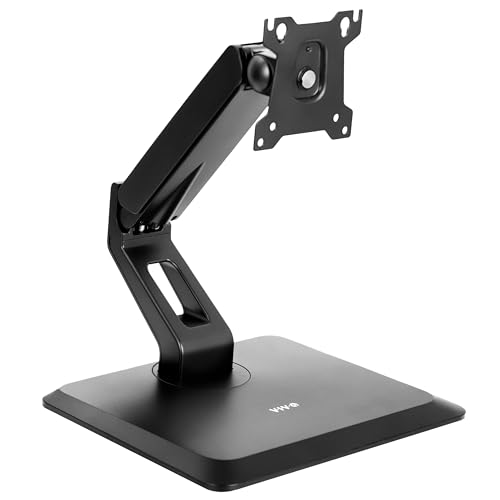 VIVO Premium Single 17 to 32 inch VESA Monitor and Touch Screen Desk Stand with Rotating Base, Freestanding Pneumatic Height Adjustable Arm, 12 inch