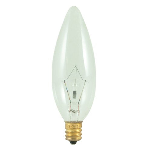 Bulbrite 400040-50PK - 40W - Torpedo B10 - Candelabra Base - 130V - 2600K - 2,500Hrs - Clear - Incandescent Chandelier