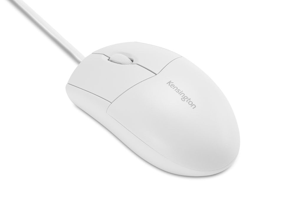 Kensington Pro Fit Washable Wired USB Optical Mouse K75240US, White