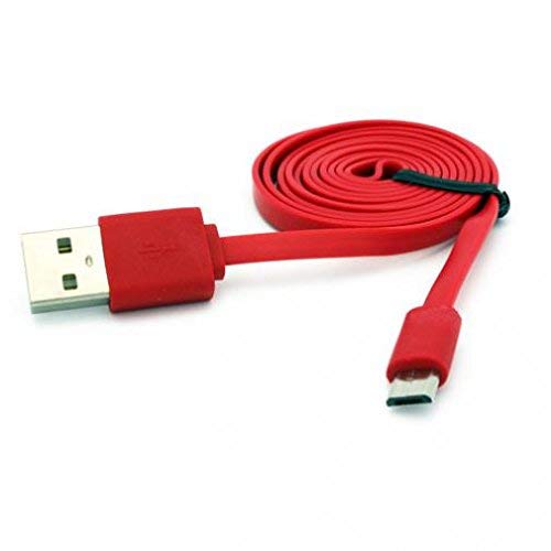 Red 6ft Long USB Cable Charger Sync Power Wire Cord for Cricket ZTE Overture 2 - Cricket ZTE Overture 3 - Cricket ZTE Sonata 2 - Cricket ZTE Source