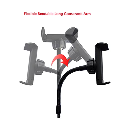 Walway Portable Hose Phone Clip Smartphone Live Broadcast Clamp Holder Ring Light Stand Compatible with Most Cellphones, Black