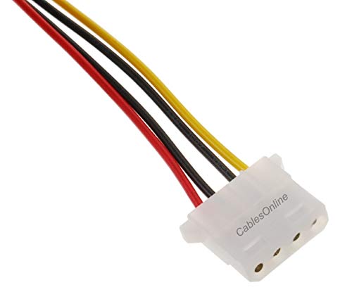 CablesOnline, 2-Pack 6 inches SATA 15-Pin Male to Molex 4-Pin Female Power Adapter, PC-025-2