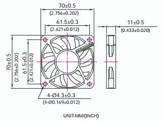 Evercool 70x10mm 5 Volt Fan EC7010LL05EA