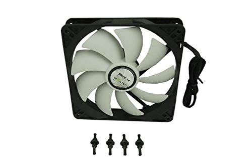 Gelid Solutions Silent 14 | 140mm Computer Fan | 3 Pin Molex | 140x140x25mm | 1000RPM | Hydro Bearing | FN-SX14-10 | Color Black