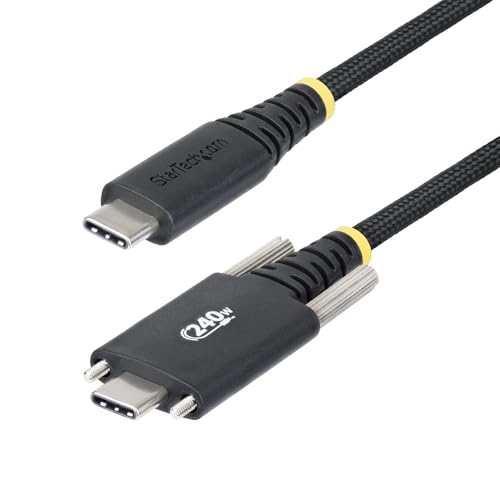 StarTech.com 6ft (2m) USB-C Charging Cable, Durable and Ultra-Flexible, Side Screw Locking, 240W (5A) PD EPR, USB 2.0 Laptop Charger Cable, USB-IF