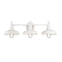 Design House 579656 Kimball Industrial Farmhouse 3-Light Indoor Bathroom Vanity Light with Metal Shades for Over the Mirror, Antique White