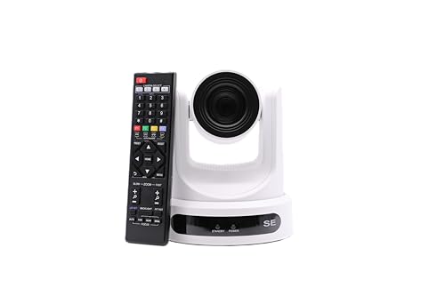 PTZOptics Move SE 20x 1080p Full HD Advanced PTZ Auto-Tracking Pan Tilt Zoom Camera for Live Streaming and Video Production (White)