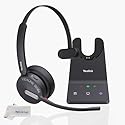 Yealink WH64 Wireless DECT Headset & Bluetooth UC Mono, Teams & Zoom Compatible, Acoustic Shield 2.0, 3-Mic Noise Cancellation, All-Day Comfort, Plug…