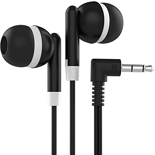 Maeline Bulk Earbuds with 3.5 mm Headphone Plug - 10 Pack Wholesale Bundle - Black