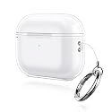 Fintie Clear Case for AirPods Pro 3 (2025), Anti-Lost Shockproof Protective Earbuds Cover with Keychain Carabiner Support Wireless Charging