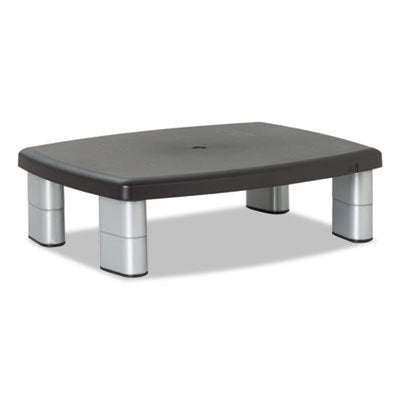 MyDirectAdvantage Adjustable Height Monitor Stand, 12 x 15 x 1-5 7/8, Black/Silver - MMMMS80B