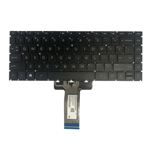 Huasheng Suda US Keyboard Black Replacement for HP 14-cf 14s-cf 14-dk 14s-dk 14-df 14s-df