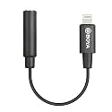 BOYA by-K3 Female 3.5mm TRRS Microphone Adapter Cable to MFi Certified Lightning Connector Dongle, Headphones Adapter for iPhone 12 Mini 12 Pro Max 11