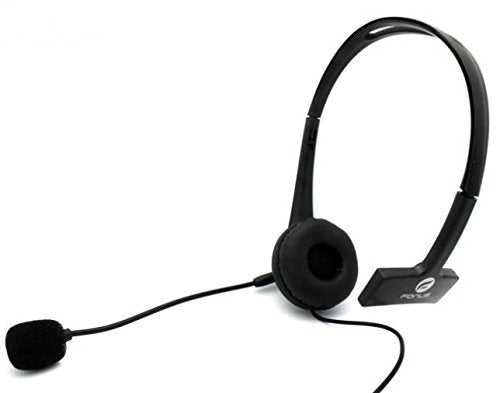 Wired Mono Headphone Earphone w Mic Headset 3.5mm Single Earbud Hands-Free Microphone Over-The-Head Compatible with BLU G90 Pro, G90 Phones