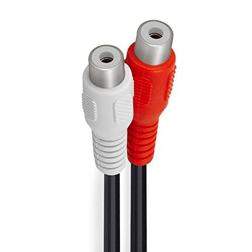 Cmple - One RCA Mono Male to Two Stereo Female Y-Cable, Plug to 2 x Jack Y-Adapter, Speaker [5 Pack]