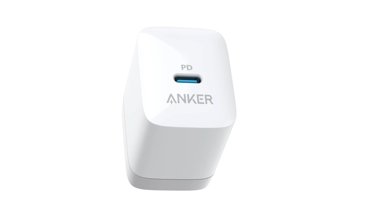 Anker PowerPort III 20W USB-C Wall Charger, Compact Fast Charger, Foldable Plug, Quick Charging for iPhone 16 Series, Galaxy, Pixel, iPad (Cable Not