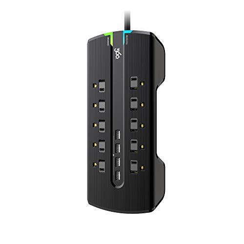 360 Electrical Director 4.8 10-Outlet Surge Strip w/ 4.8A 4-Port USB (6ft)