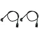 OKGear 18 Inch Black SATA 3.0 III 6 GB/s Round SSD/HDD Data Cable 180 Degree to 90 Degree Right Angle with Metal Latch (2-Pack)