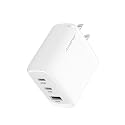 USB C Charger, Amaitree 3-Port GaN Compact Flat-style Wall Charger, PD3.0 65W Fast Charger USB C Block for iPhone 17/16/15/MacBook/Galaxy