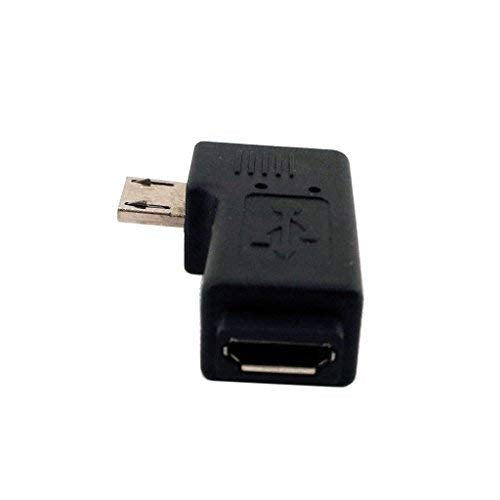 chenyang 2pcs/lot 90 Degree Left Angled Micro USB 2.0 5Pin Male to Female M to F Extension Adapter