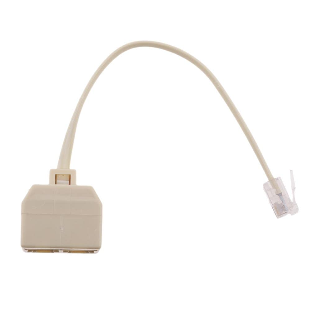 RJ11 Jack 2 Way Outlet Telephone Modular Line Splitter Plug Adapter 6P4C, 2-Way RJ11 US Telephone Plug to RJ11 Socket Adapter and Splitter
